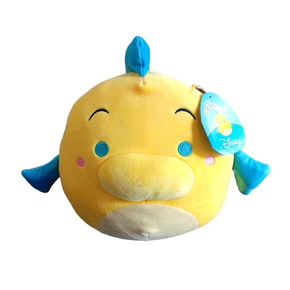 Disney Other - Disney Little Mermaid Flounder Plush Toy 10" Squishmallows Soft Cuddly Collectib